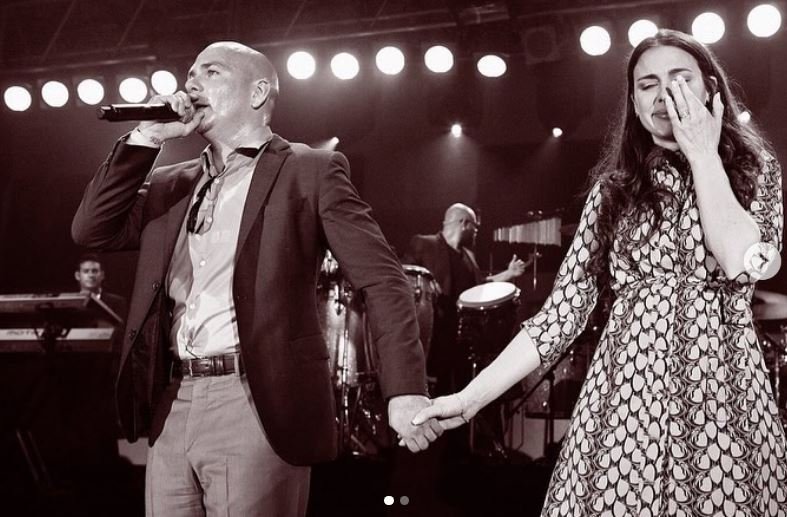 Hope Martinez with pitbull