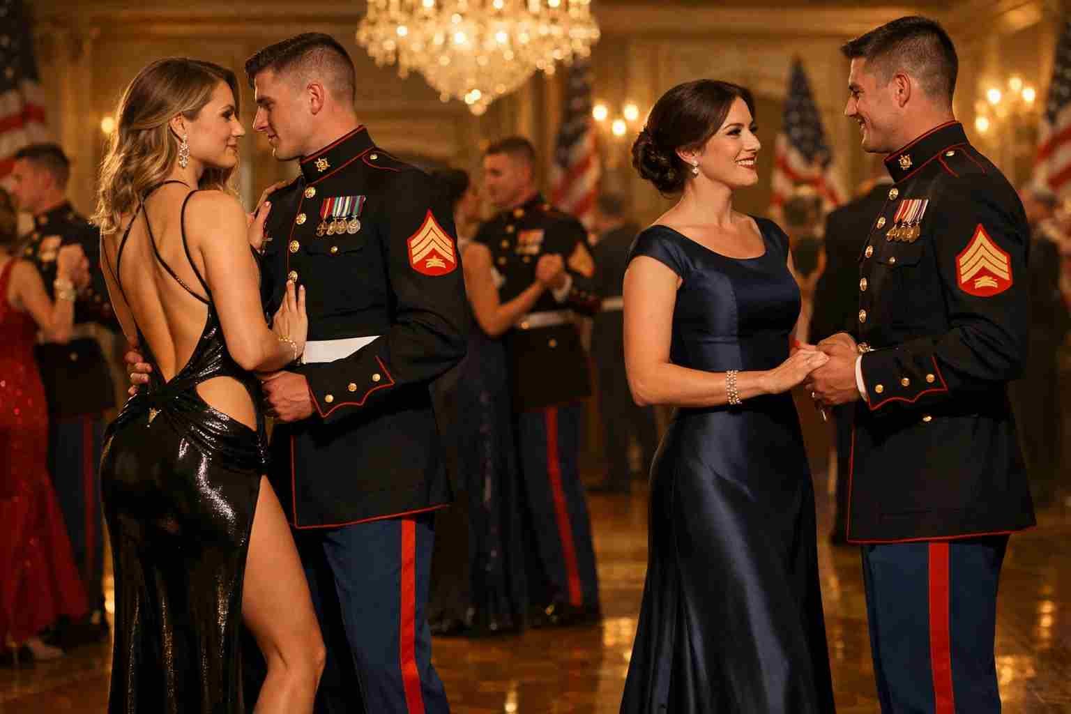 Inappropriate vs Appropriate Marine Ball Dresses Comparison